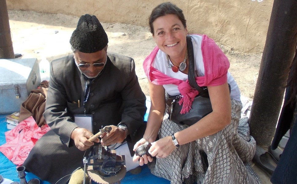 Serena and local craftsman in India