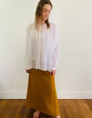 Maxi skirt cotton voile in gold