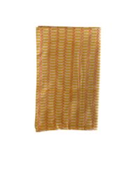 Hand block printed yellow pink pillowcases lined with white voile