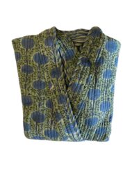 Hand Block Printed Quilted Floral Robe