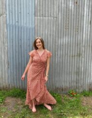 Earthy Cotton Wrap Dress