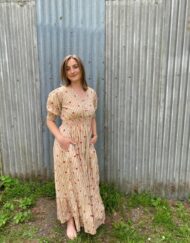 Earthy Heart Stripe Maxi Dress